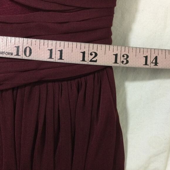 BIRDY GREY XS burgundy cabernet Elyse mesh insert bridesmaid maxi dress NEW B130 - Picture 5 of 7
